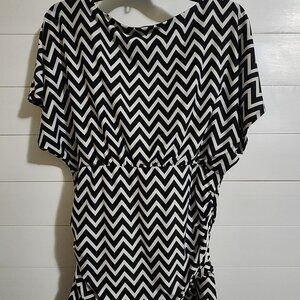 HALO Brand Chevron Striped Blouse. Size Large.